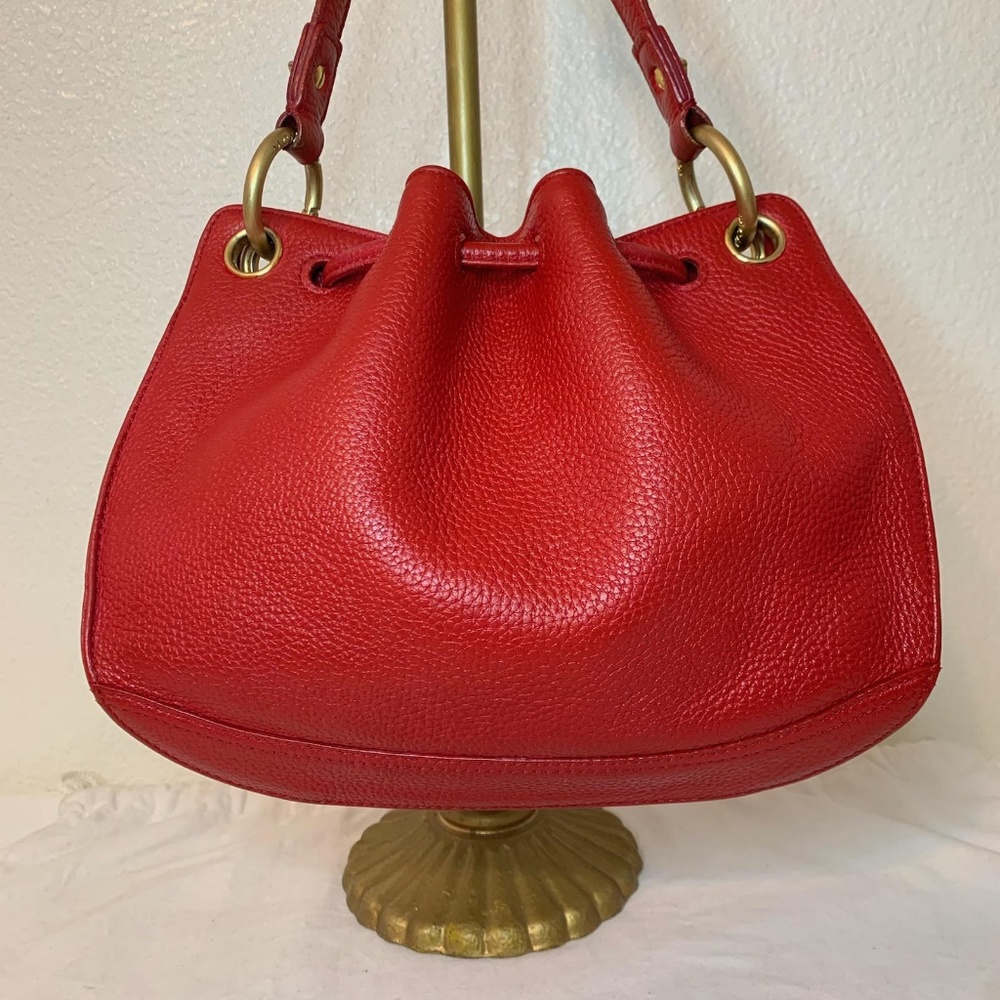 MCM Red Shoulder/Crossbody Bag Authentic - Picture 5 of 8